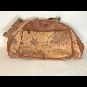 Vintage Europac World Print Duffel Travel Bag 80s